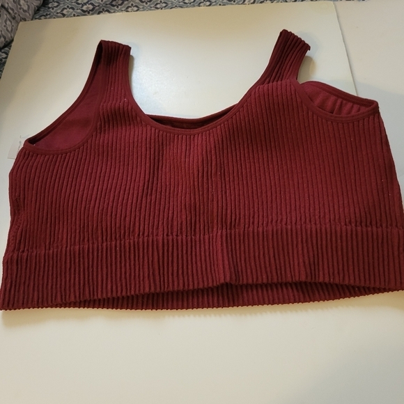 NWT Maurice's Ribbed bralette XXL Burgundy tank cropped - Picture 6 of 8